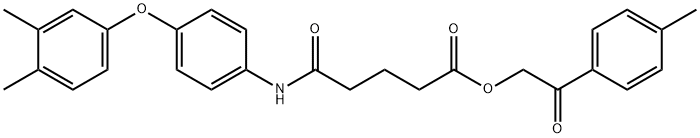 2-(4-methylphenyl)-2-oxoethyl 5-[4-(3,4-dimethylphenoxy)anilino]-5-oxopentanoate 结构式