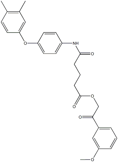 2-(3-methoxyphenyl)-2-oxoethyl 5-[4-(3,4-dimethylphenoxy)anilino]-5-oxopentanoate 结构式