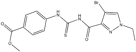 methyl 4-[({[(4-bromo-1-ethyl-1H-pyrazol-3-yl)carbonyl]amino}carbothioyl)amino]benzoate 结构式