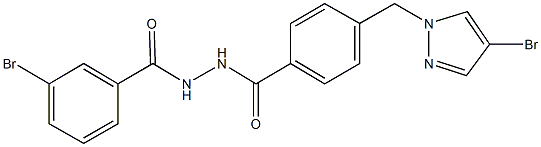 3-bromo-N'-{4-[(4-bromo-1H-pyrazol-1-yl)methyl]benzoyl}benzohydrazide 结构式