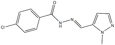 4-chloro-N'-[(1-methyl-1H-pyrazol-5-yl)methylene]benzohydrazide 结构式