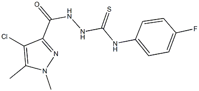 2-[(4-chloro-1,5-dimethyl-1H-pyrazol-3-yl)carbonyl]-N-(4-fluorophenyl)hydrazinecarbothioamide 结构式