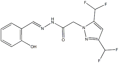 2-[3,5-bis(difluoromethyl)-1H-pyrazol-1-yl]-N'-(2-hydroxybenzylidene)acetohydrazide 结构式