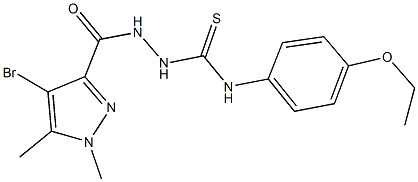 2-[(4-bromo-1,5-dimethyl-1H-pyrazol-3-yl)carbonyl]-N-(4-ethoxyphenyl)hydrazinecarbothioamide 结构式