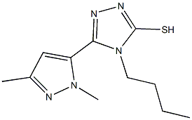 4-butyl-5-(1,3-dimethyl-1H-pyrazol-5-yl)-4H-1,2,4-triazole-3-thiol 结构式