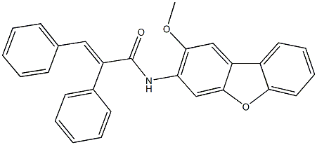 N-(2-methoxydibenzo[b,d]furan-3-yl)-2,3-diphenylacrylamide 结构式