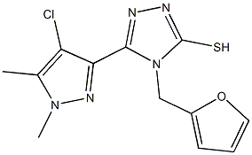 5-(4-chloro-1,5-dimethyl-1H-pyrazol-3-yl)-4-(2-furylmethyl)-4H-1,2,4-triazole-3-thiol 结构式