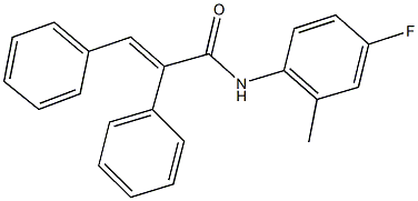 N-(4-fluoro-2-methylphenyl)-2,3-diphenylacrylamide 结构式