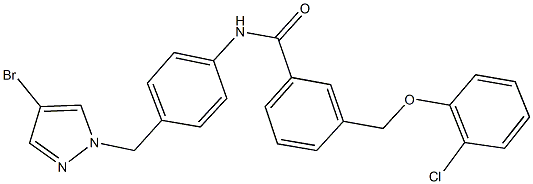 N-{4-[(4-bromo-1H-pyrazol-1-yl)methyl]phenyl}-3-[(2-chlorophenoxy)methyl]benzamide 结构式