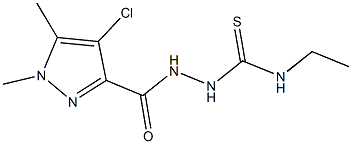 2-[(4-chloro-1,5-dimethyl-1H-pyrazol-3-yl)carbonyl]-N-ethylhydrazinecarbothioamide 结构式
