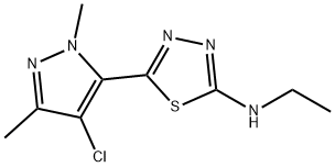 N-[5-(4-chloro-1,3-dimethyl-1H-pyrazol-5-yl)-1,3,4-thiadiazol-2-yl]-N-ethylamine 结构式