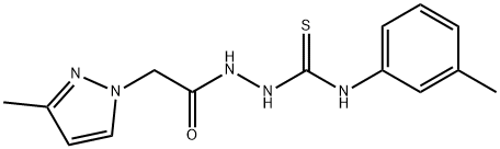 N-(3-methylphenyl)-2-[(3-methyl-1H-pyrazol-1-yl)acetyl]hydrazinecarbothioamide 结构式