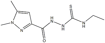 2-[(1,5-dimethyl-1H-pyrazol-3-yl)carbonyl]-N-ethylhydrazinecarbothioamide 结构式