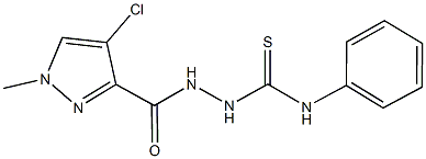 2-[(4-chloro-1-methyl-1H-pyrazol-3-yl)carbonyl]-N-phenylhydrazinecarbothioamide 结构式