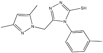 5-[(3,5-dimethyl-1H-pyrazol-1-yl)methyl]-4-(3-methylphenyl)-4H-1,2,4-triazole-3-thiol 结构式