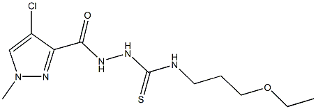 2-[(4-chloro-1-methyl-1H-pyrazol-3-yl)carbonyl]-N-(3-ethoxypropyl)hydrazinecarbothioamide 结构式