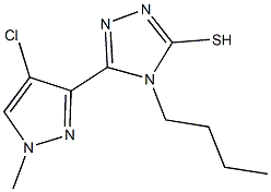 4-butyl-5-(4-chloro-1-methyl-1H-pyrazol-3-yl)-4H-1,2,4-triazole-3-thiol 结构式