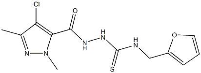 2-[(4-chloro-1,3-dimethyl-1H-pyrazol-5-yl)carbonyl]-N-(2-furylmethyl)hydrazinecarbothioamide 结构式