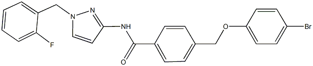 4-[(4-bromophenoxy)methyl]-N-[1-(2-fluorobenzyl)-1H-pyrazol-3-yl]benzamide 结构式