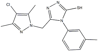 5-[(4-chloro-3,5-dimethyl-1H-pyrazol-1-yl)methyl]-4-(3-methylphenyl)-4H-1,2,4-triazole-3-thiol 结构式