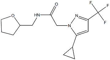 2-[5-cyclopropyl-3-(trifluoromethyl)-1H-pyrazol-1-yl]-N-(tetrahydro-2-furanylmethyl)acetamide 结构式