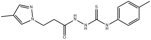 N-(4-methylphenyl)-2-[3-(4-methyl-1H-pyrazol-1-yl)propanoyl]hydrazinecarbothioamide 结构式