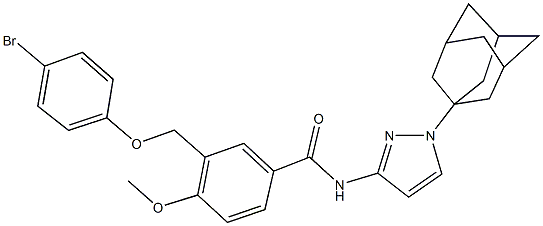 N-[1-(1-adamantyl)-1H-pyrazol-3-yl]-3-[(4-bromophenoxy)methyl]-4-methoxybenzamide 结构式