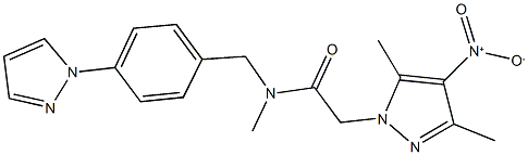 2-{4-nitro-3,5-dimethyl-1H-pyrazol-1-yl}-N-methyl-N-[4-(1H-pyrazol-1-yl)benzyl]acetamide 结构式