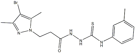 2-[3-(4-bromo-3,5-dimethyl-1H-pyrazol-1-yl)propanoyl]-N-(3-methylphenyl)hydrazinecarbothioamide 结构式