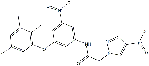 2-{4-nitro-1H-pyrazol-1-yl}-N-[3-nitro-5-(2,3,5-trimethylphenoxy)phenyl]acetamide 结构式