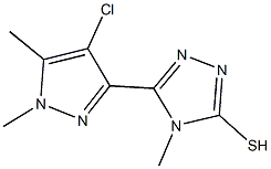 5-(4-chloro-1,5-dimethyl-1H-pyrazol-3-yl)-4-methyl-4H-1,2,4-triazol-3-yl hydrosulfide 结构式