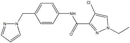 4-chloro-1-ethyl-N-[4-(1H-pyrazol-1-ylmethyl)phenyl]-1H-pyrazole-3-carboxamide 结构式