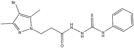 2-[3-(4-bromo-3,5-dimethyl-1H-pyrazol-1-yl)propanoyl]-N-phenylhydrazinecarbothioamide 结构式