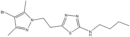 5-[2-(4-bromo-3,5-dimethyl-1H-pyrazol-1-yl)ethyl]-N-butyl-1,3,4-thiadiazol-2-amine 结构式