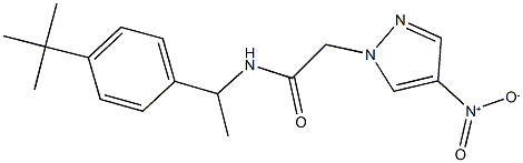 N-[1-(4-tert-butylphenyl)ethyl]-2-{4-nitro-1H-pyrazol-1-yl}acetamide 结构式