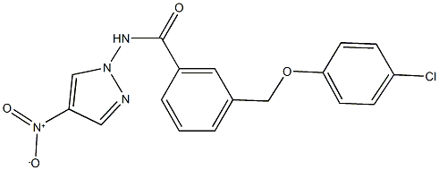 3-[(4-chlorophenoxy)methyl]-N-{4-nitro-1H-pyrazol-1-yl}benzamide 结构式