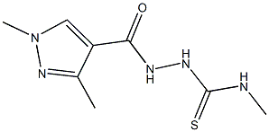 2-[(1,3-dimethyl-1H-pyrazol-4-yl)carbonyl]-N-methylhydrazinecarbothioamide 结构式