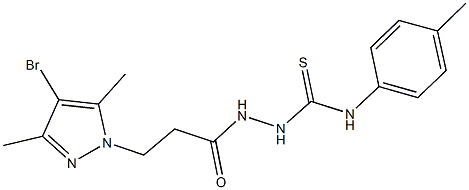 2-[3-(4-bromo-3,5-dimethyl-1H-pyrazol-1-yl)propanoyl]-N-(4-methylphenyl)hydrazinecarbothioamide 结构式