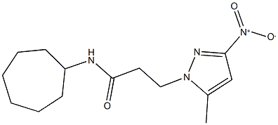 N-cycloheptyl-3-{3-nitro-5-methyl-1H-pyrazol-1-yl}propanamide 结构式