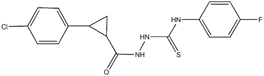 2-{[2-(4-chlorophenyl)cyclopropyl]carbonyl}-N-(4-fluorophenyl)hydrazinecarbothioamide 结构式