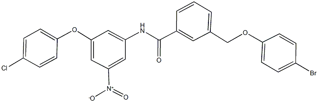 3-[(4-bromophenoxy)methyl]-N-{3-(4-chlorophenoxy)-5-nitrophenyl}benzamide 结构式