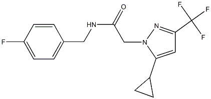 2-[5-cyclopropyl-3-(trifluoromethyl)-1H-pyrazol-1-yl]-N-(4-fluorobenzyl)acetamide 结构式