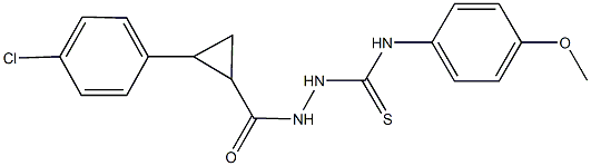 2-{[2-(4-chlorophenyl)cyclopropyl]carbonyl}-N-(4-methoxyphenyl)hydrazinecarbothioamide 结构式