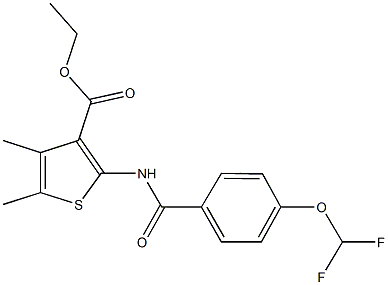 ethyl 2-{[4-(difluoromethoxy)benzoyl]amino}-4,5-dimethyl-3-thiophenecarboxylate 结构式