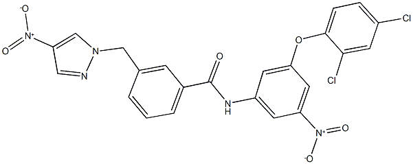 N-{3-(2,4-dichlorophenoxy)-5-nitrophenyl}-3-({4-nitro-1H-pyrazol-1-yl}methyl)benzamide 结构式