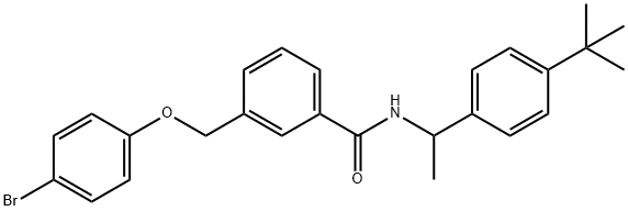 3-[(4-bromophenoxy)methyl]-N-[1-(4-tert-butylphenyl)ethyl]benzamide 结构式