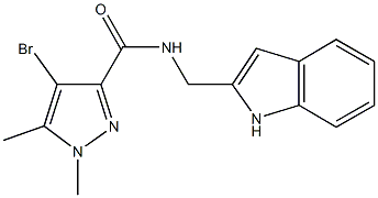 4-bromo-N-(1H-indol-2-ylmethyl)-1,5-dimethyl-1H-pyrazole-3-carboxamide 结构式