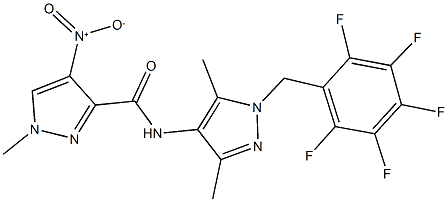 N-[3,5-dimethyl-1-(2,3,4,5,6-pentafluorobenzyl)-1H-pyrazol-4-yl]-4-nitro-1-methyl-1H-pyrazole-3-carboxamide 结构式