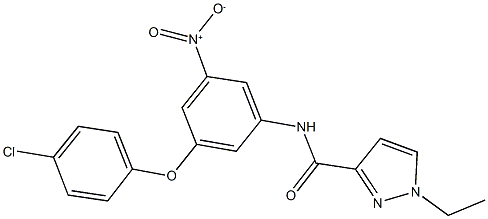 N-{3-(4-chlorophenoxy)-5-nitrophenyl}-1-ethyl-1H-pyrazole-3-carboxamide 结构式