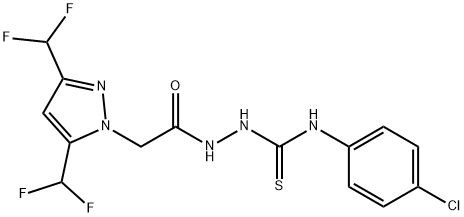 2-{[3,5-bis(difluoromethyl)-1H-pyrazol-1-yl]acetyl}-N-(4-chlorophenyl)hydrazinecarbothioamide 结构式